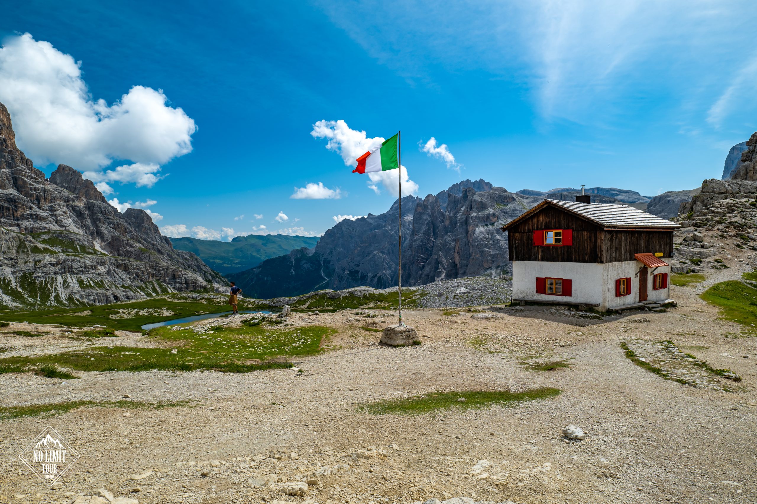 Chata Italského alpského klubu nedaleko refugio tre cime